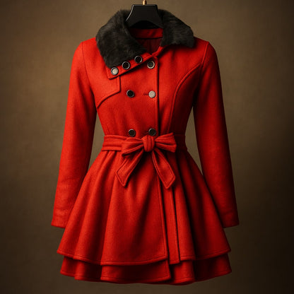 Alessandra Belted Layered Coat