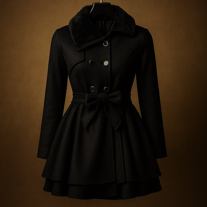 Alessandra Belted Layered Coat