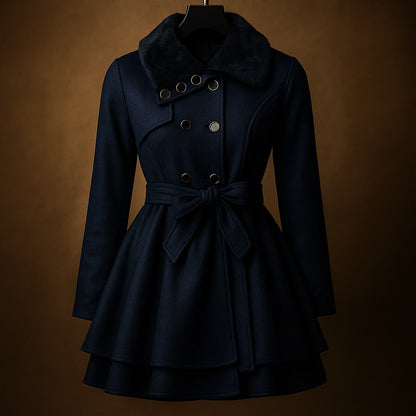 Alessandra Belted Layered Coat