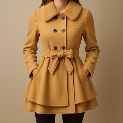 Alessandra Belted Layered Coat