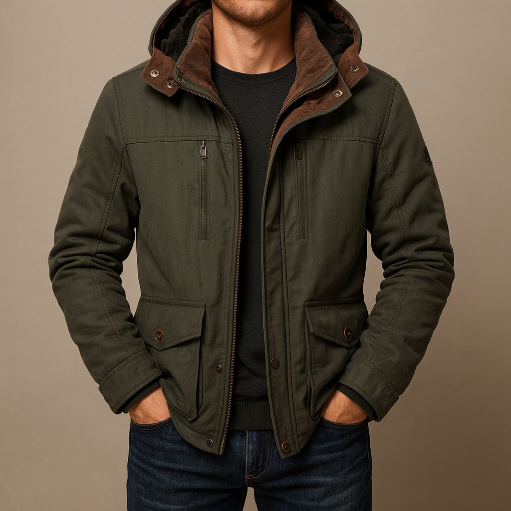 Riccardo Lined Cotton Hooded Jacket