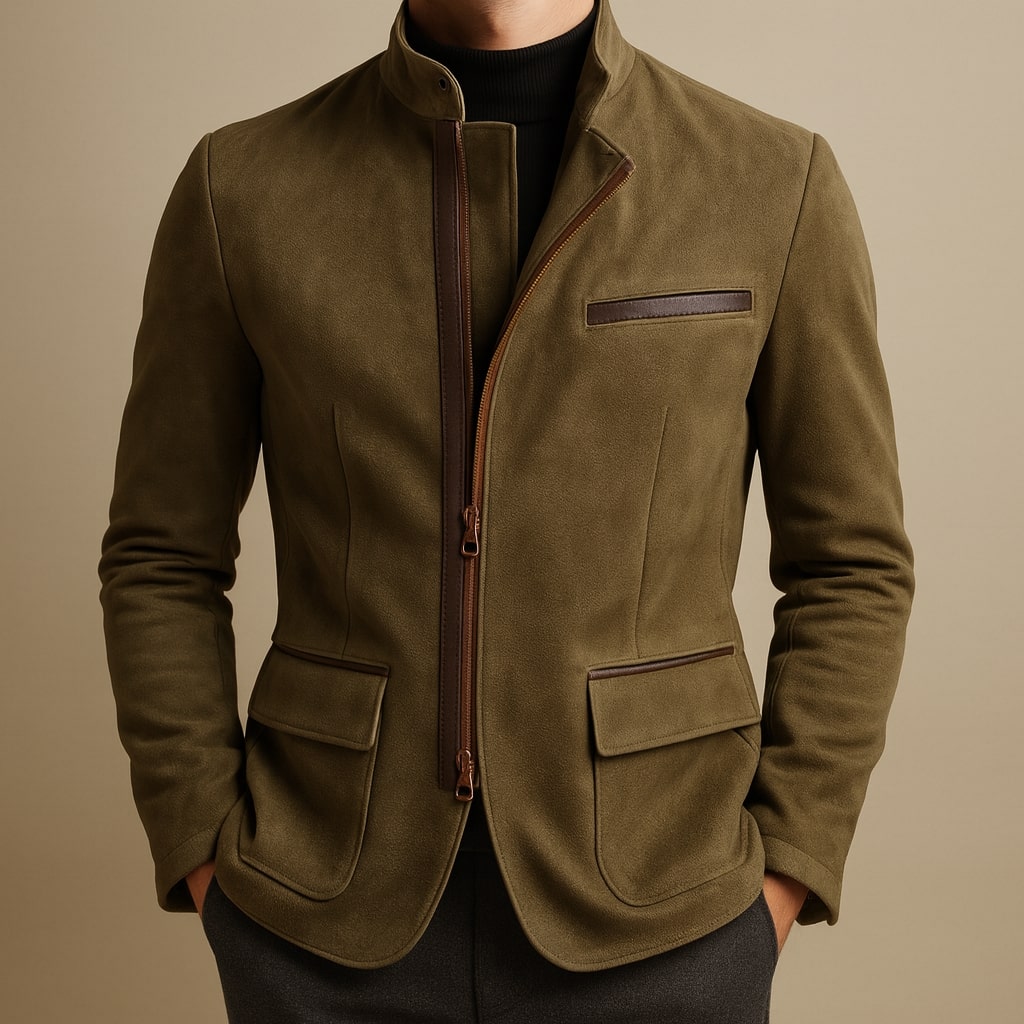 Vittorio Sueded Zip Jacket