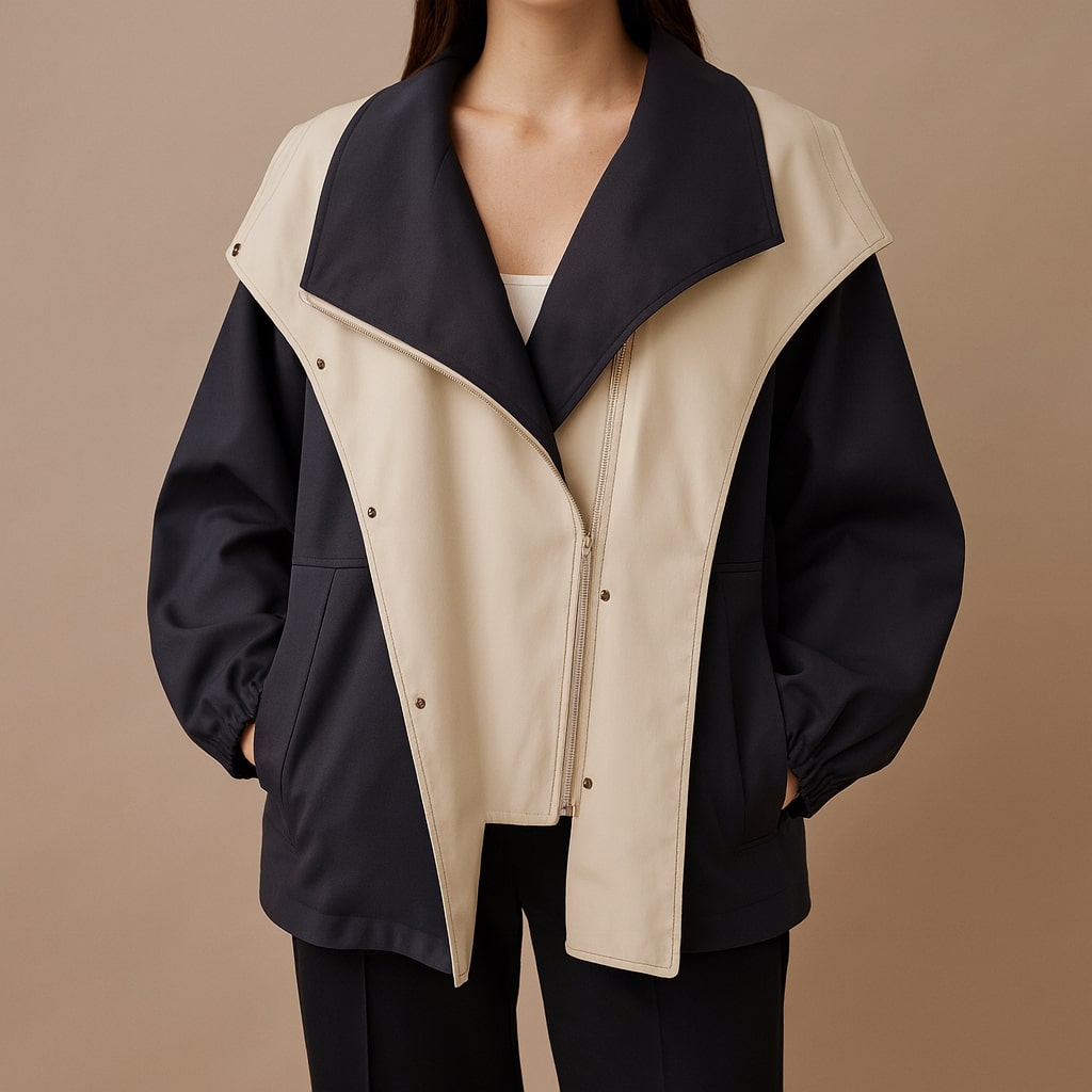Noemi Asymmetric Panel Jacket
