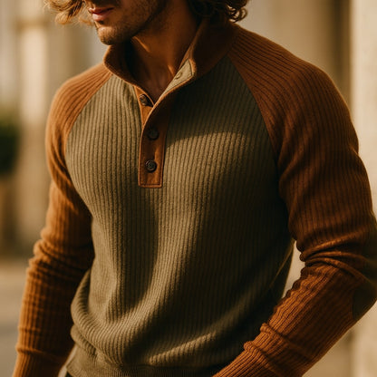 Ettore Textured Henley Pullover