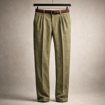 Lorenzo Cotton Pleated Trouser