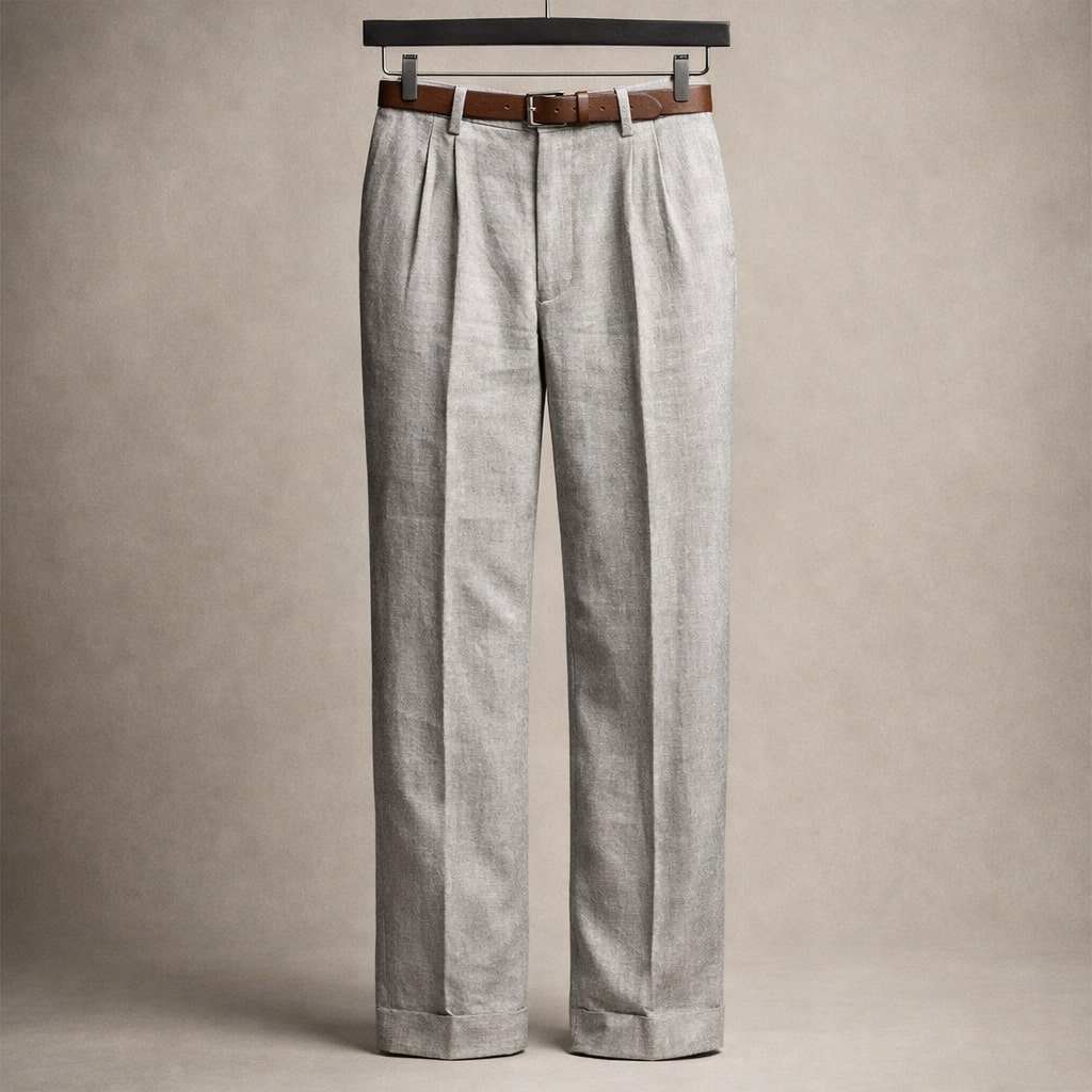 Lorenzo Cotton Pleated Trouser