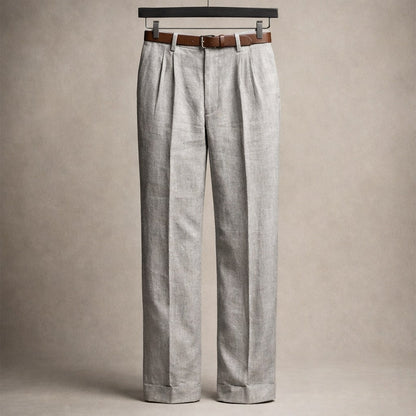 Lorenzo Cotton Pleated Trouser