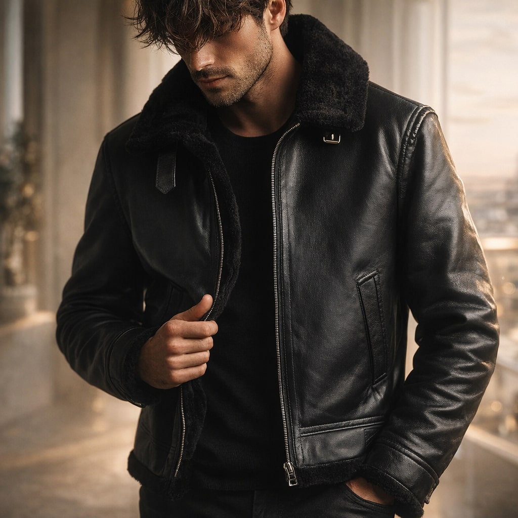 Riccardo Lined Aviator Jacket