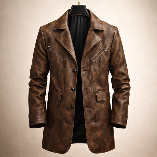 Riccardo Structured Leather Jacket
