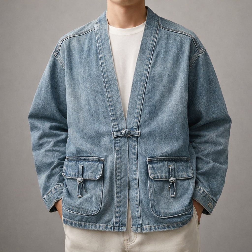 Diego Cotton Denim Wrap Jacket