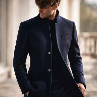 Vittorio Structured Stand-Collar Coat