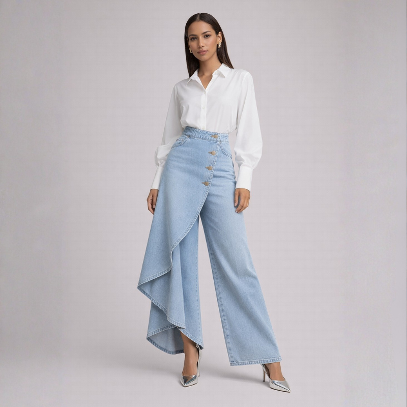 Vienne Denim Skirt Pants