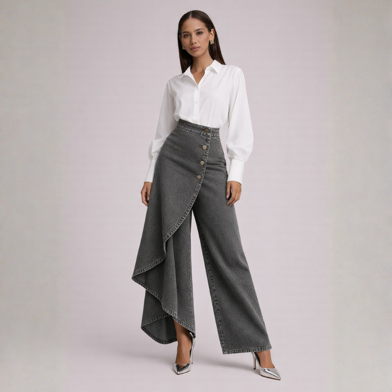 Vienne Denim Skirt Pants