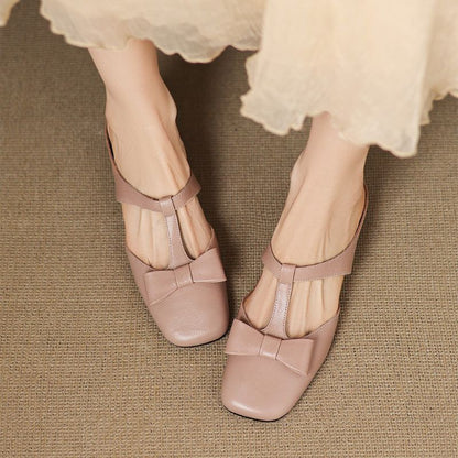 Camila Leather T-Strap Flats