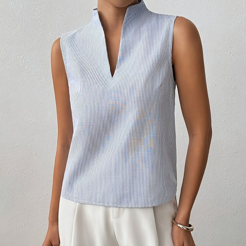 Isadora Sleeveless Stripe Blouse