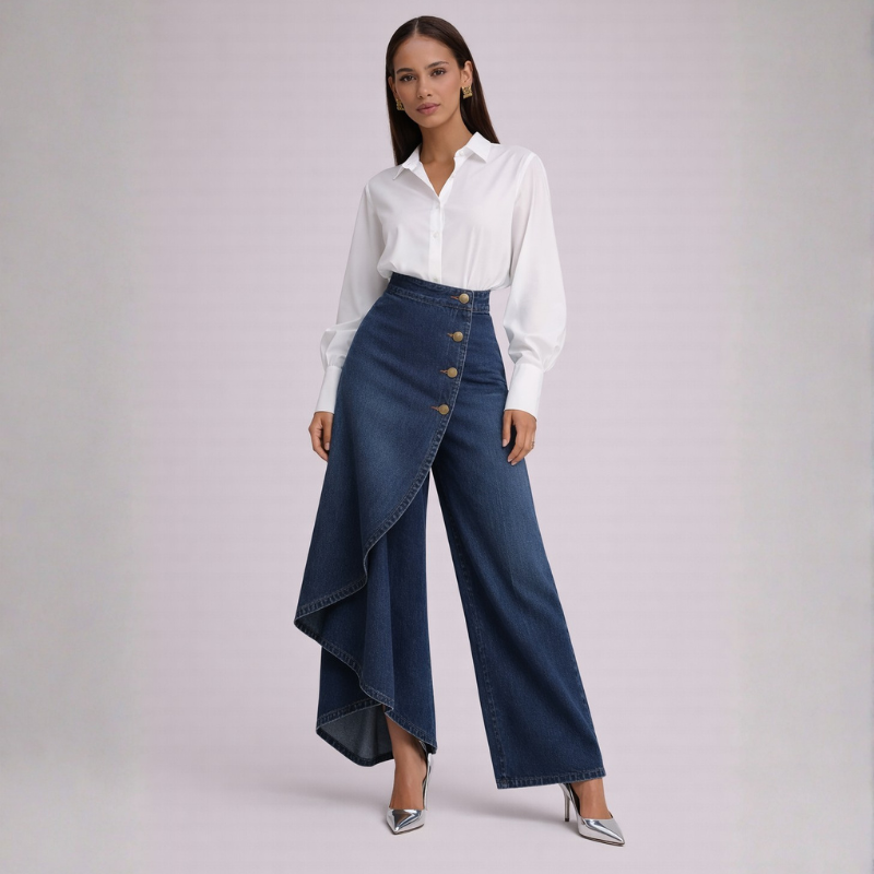 Vienne Denim Skirt Pants