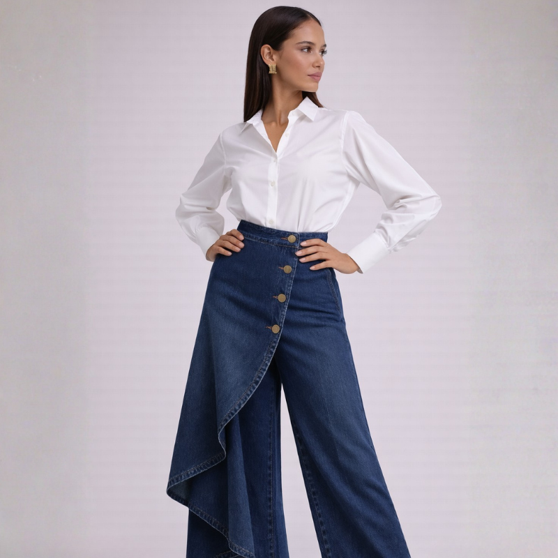 Vienne Denim Skirt Pants