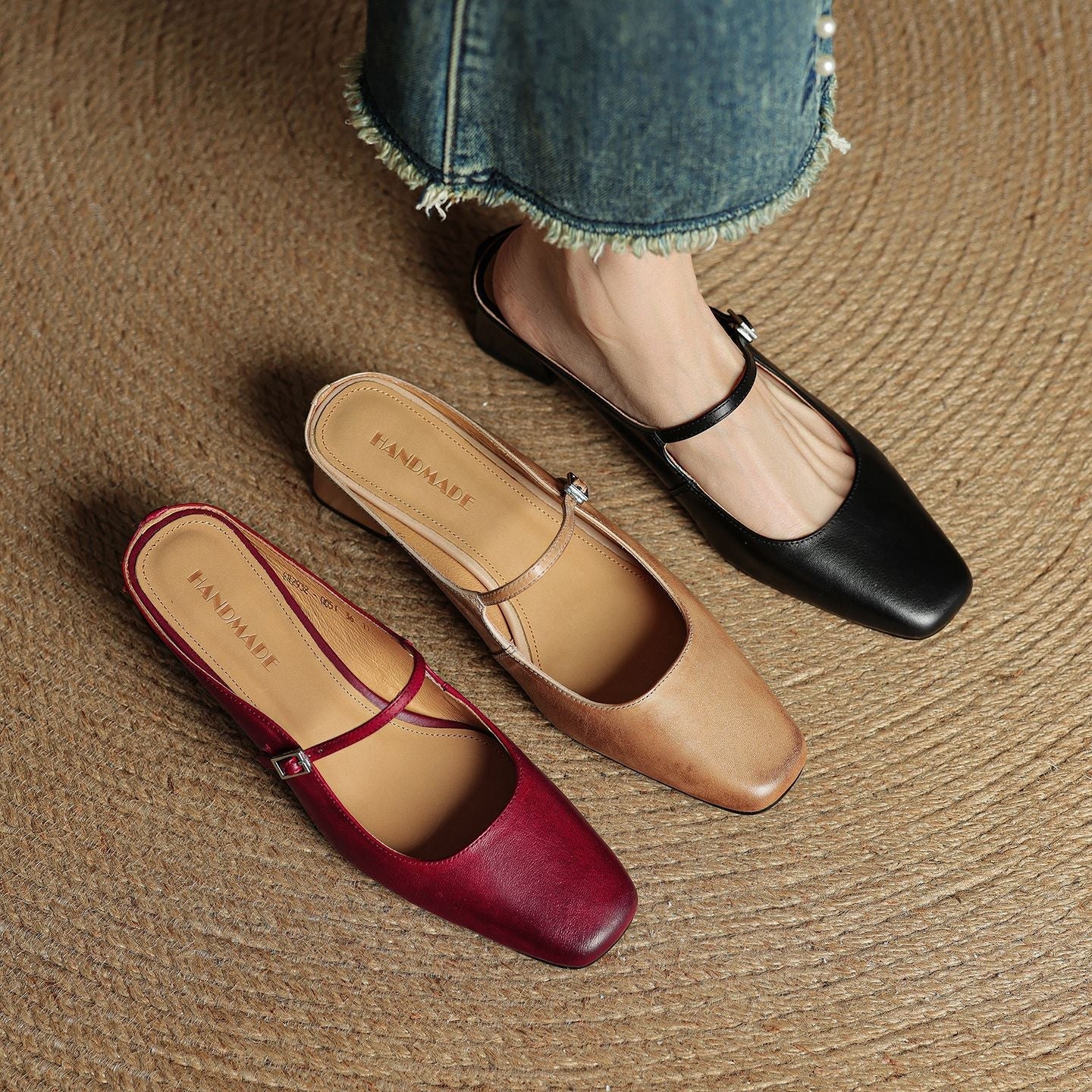 Carina Leather Mary Jane Mules