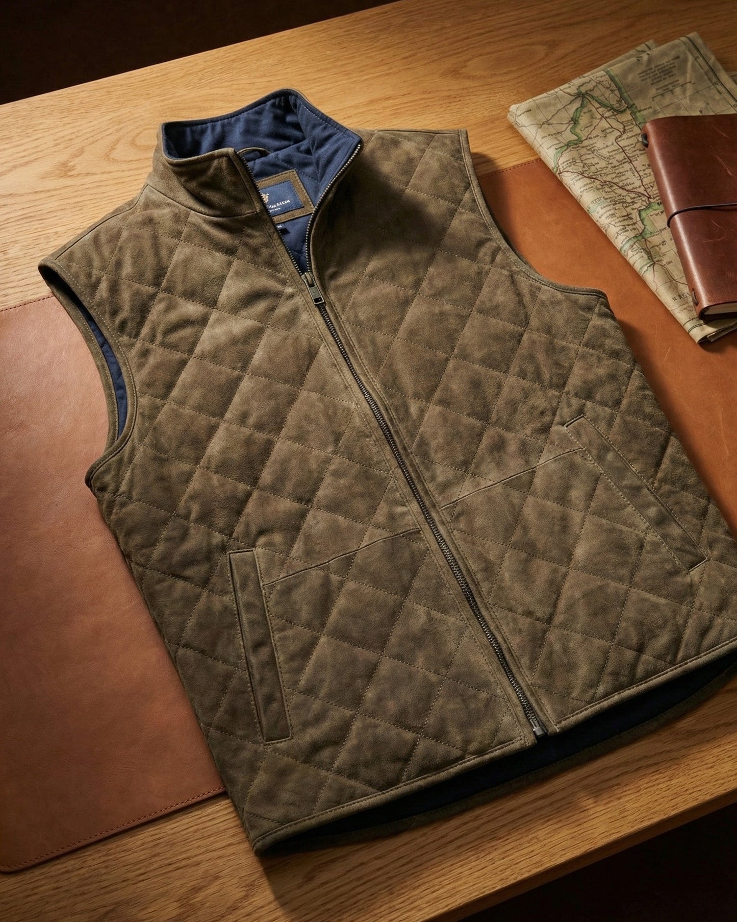 Aldon Suede Quilted Vest