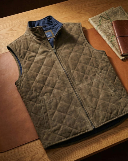 Aldon Suede Quilted Vest