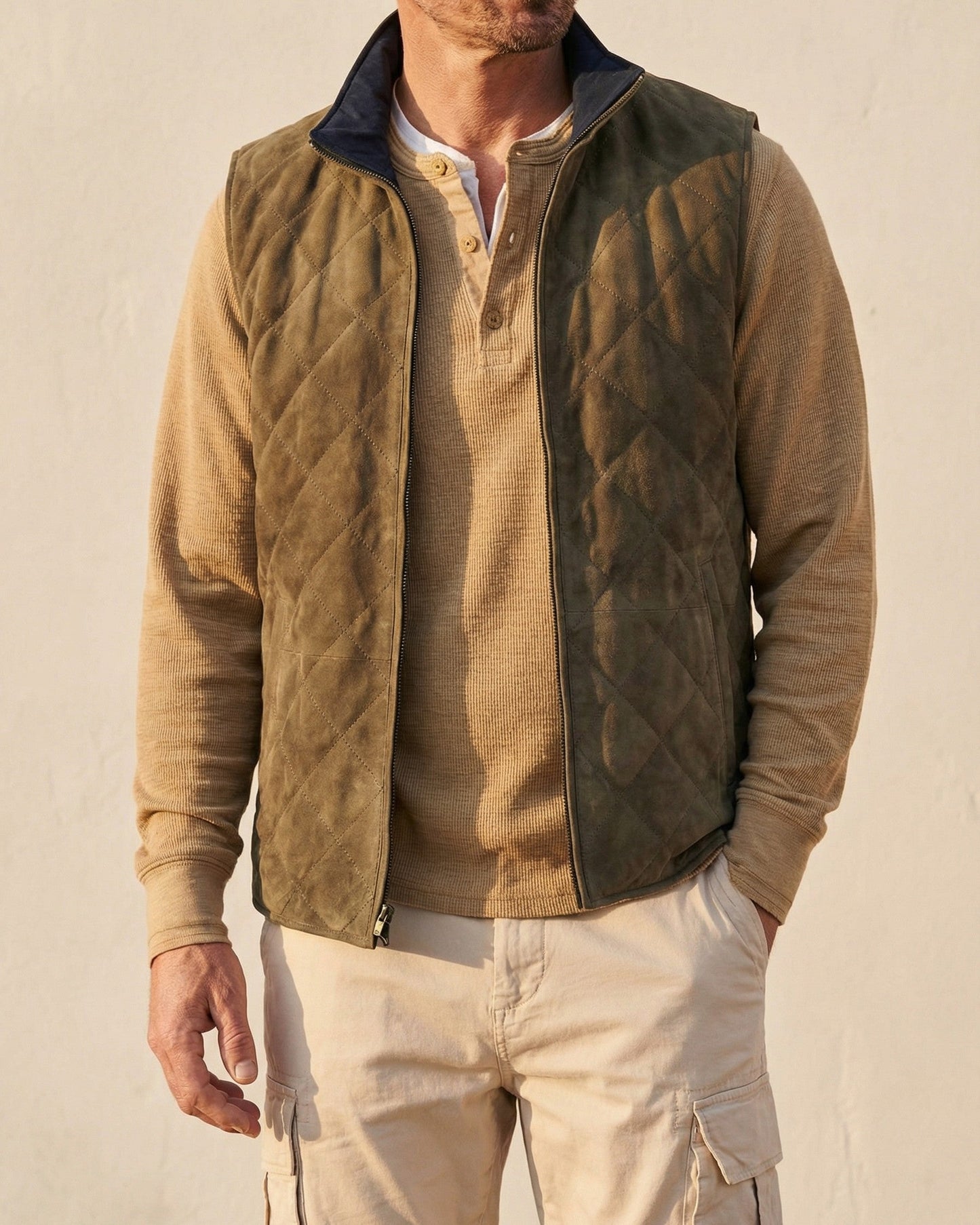 Aldon Suede Quilted Vest