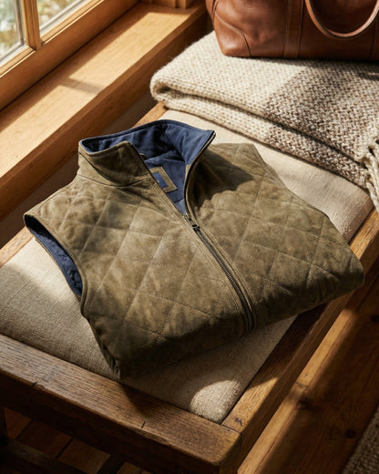 Aldon Suede Quilted Vest