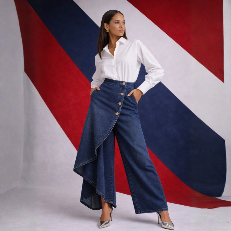 Vienne Denim Skirt Pants