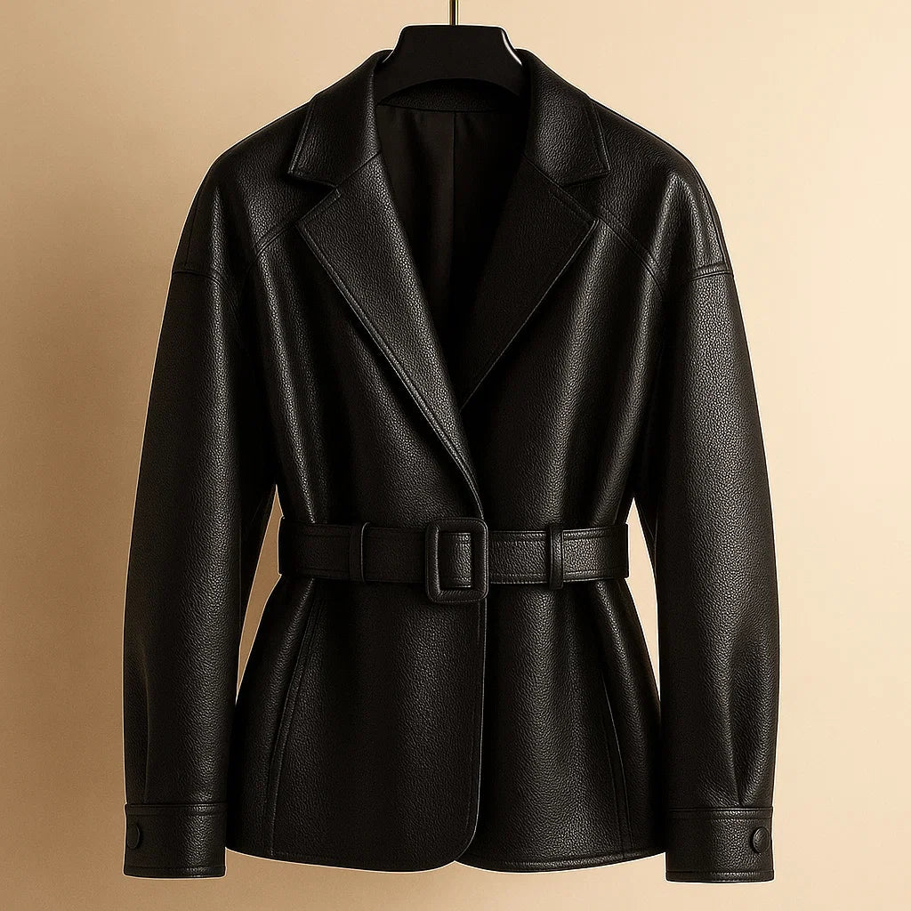 Emily Leather Belted Jacket